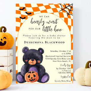 Kan knappt vänta lilla Boo Halloween Baby Shower Inbjudningar