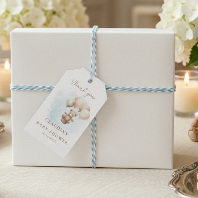 Kan knappt vänta Neutrala Babyshower Presentetikett (Bearly Wait Baby Shower Gift Tag)