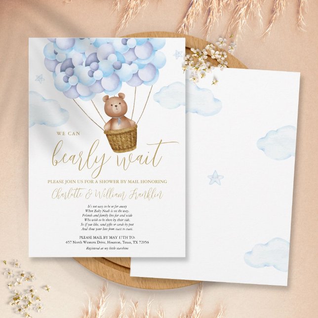 Kan knappt vänta Pojke Babyshower via post Långdis Inbjudningar (Skapare uppladdad)