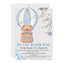 Kan knappt vänta varmluftsballong Baby Shower Inbj