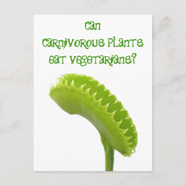 Kan köttätande växter äta vegetarianer? vykort (Framsida)
