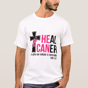 Kan läka upp den kristna ribbon Breast Cancer Awa T Shirt