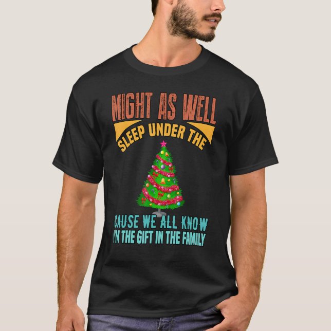 Kan lika gärna sova under Träd Cute Joke T Shirt (Framsida)