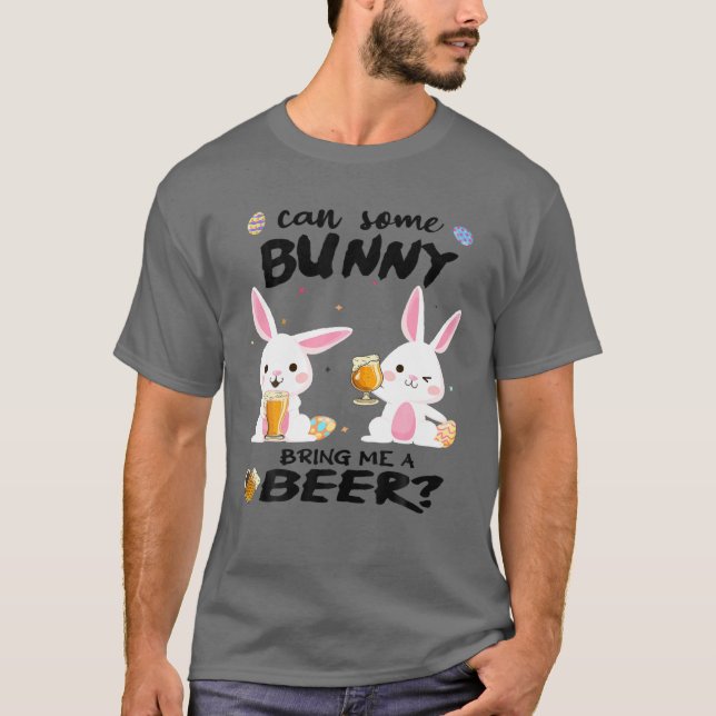 Kan nån Bunny ta med mig en öl - fårt Påsk dag 2 T Shirt (Framsida)