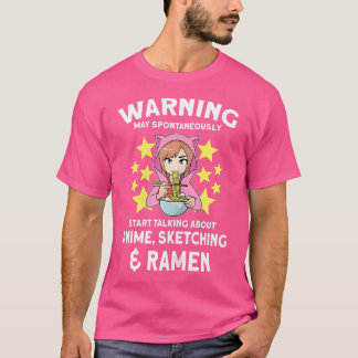 Kan prata om animerad skiss av Ramen Anime T Shirt