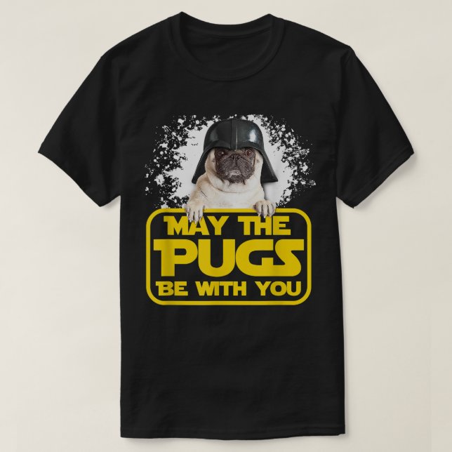 Kan Pugs vara med dig SciFi Nerd Pug Hund älskare  T Shirt (Design framsida)