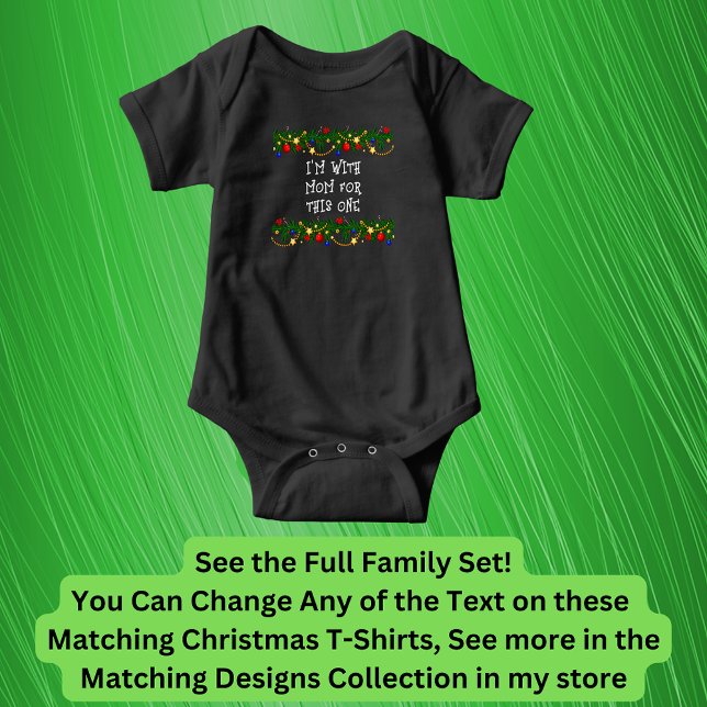 Kan redigera text, jag är med Mamma matchande jul T Shirt (Skapare uppladdad)