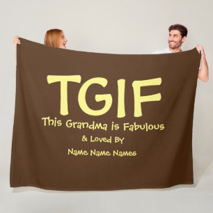 Kan redigera text, TGIF Den här mormor är Fabulo Fleecefilt
