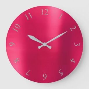 Kan Rosa  Glitter Grått Silver US UK Nummer Stor Klocka