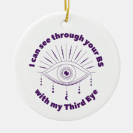 Kan se genom ditt BS med mitt tredje Öga-prydnadsä Julgransprydnad Keramik