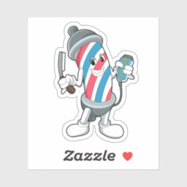 Kan som Hairdresser med Razor Klistermärken