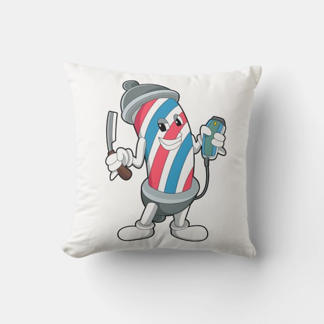 Kan som Hairdresser med Razor Kudde (Framsida)