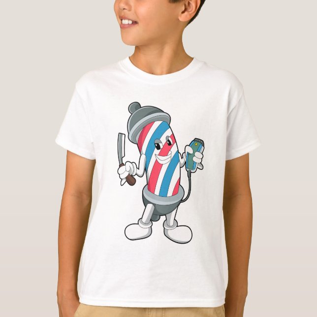 Kan som Hairdresser med Razor T Shirt (Framsida)