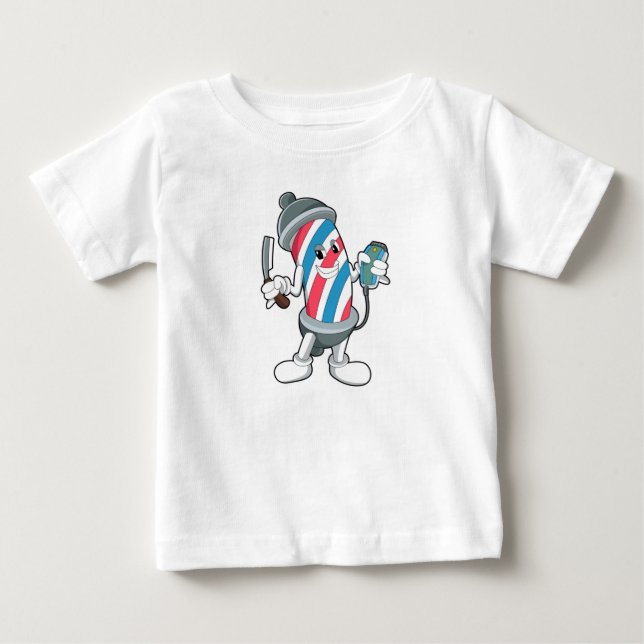 Kan som Hairdresser med Razor T Shirt (Framsida)