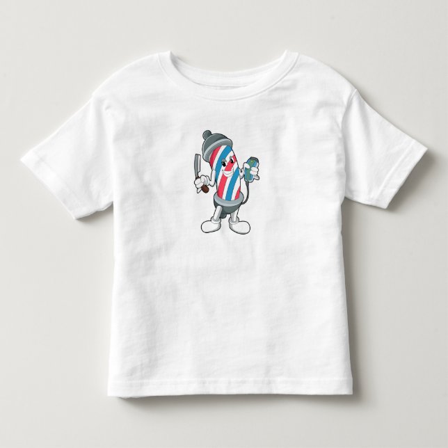 Kan som Hairdresser med Razor T Shirt (Framsida)