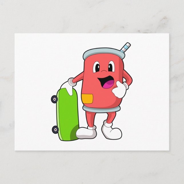 Kan som Skater med Skateboard Vykort (Framsida)