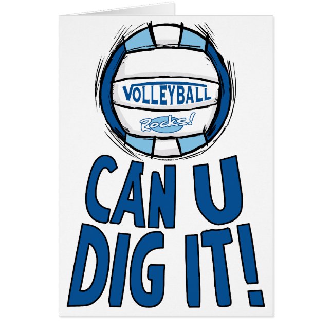 Kan U-piken det volleybollblåttLt Slösa Hälsningskort (Framsidan)