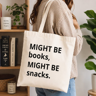 Kan vara böcker kan vara snacks Rolig bokälskare Tygkasse