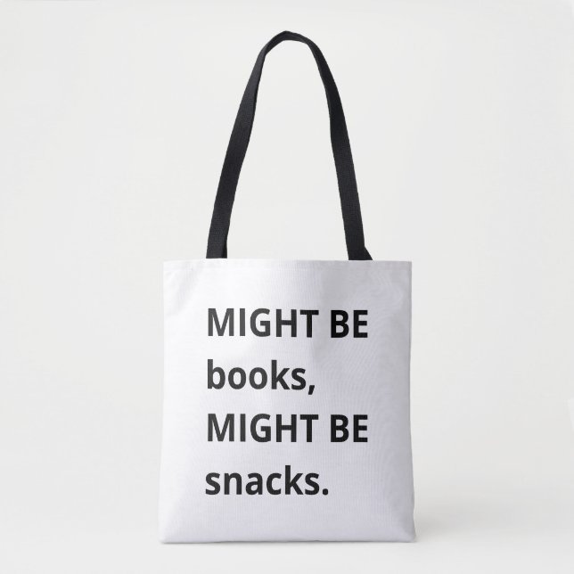 Kan Vara Böcker, Kan Vara Snacks Tote Bag, Snabbma Tygkasse (Framsida)