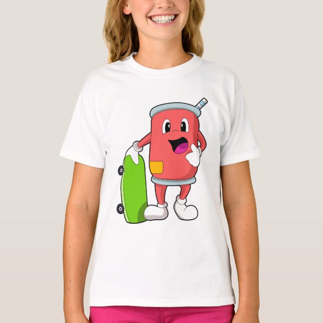 Kan vara Skater med Skateboard T Shirt (Framsida)