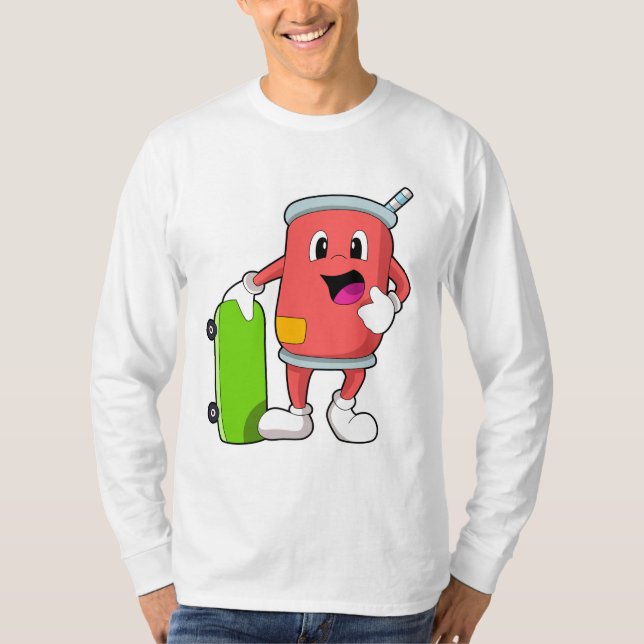 Kan vara Skater med Skateboard T Shirt (Framsida)