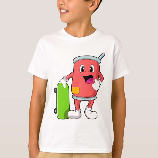 Kan vara Skater med Skateboard T Shirt (Framsida)