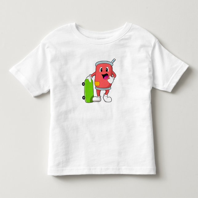 Kan vara Skater med Skateboard T Shirt (Framsida)