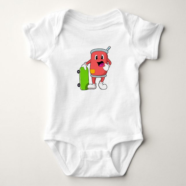 Kan vara Skater med Skateboard T Shirt (Framsida)
