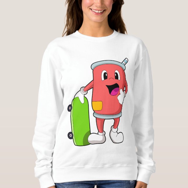 Kan vara Skater med Skateboard T Shirt (Framsida)