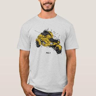 Kan vara Spyder Patent/Blueprint Design.Gul. T Shirt
