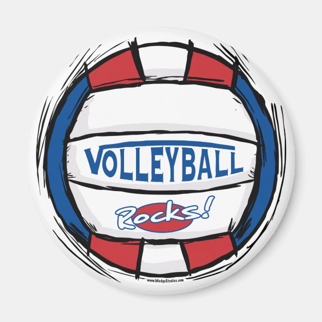 Kan vi Gräva det med Volleyball Blue Red? Magnet (Framsidan)