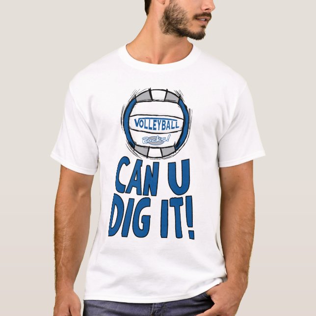 Kan vi Gräva det Volleyball Blue Silver? Tee (Framsida)