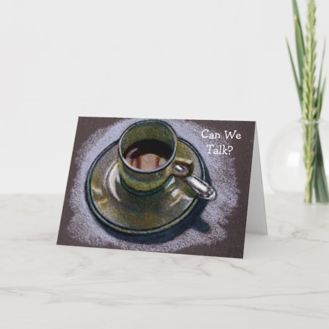 KAN VI PRATA? APOLOGISKT KORT: KAFFE KOPP-konst Kort (Framsida)