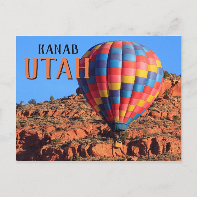 Kanab Utah Luftballong Vykort (Framsida)