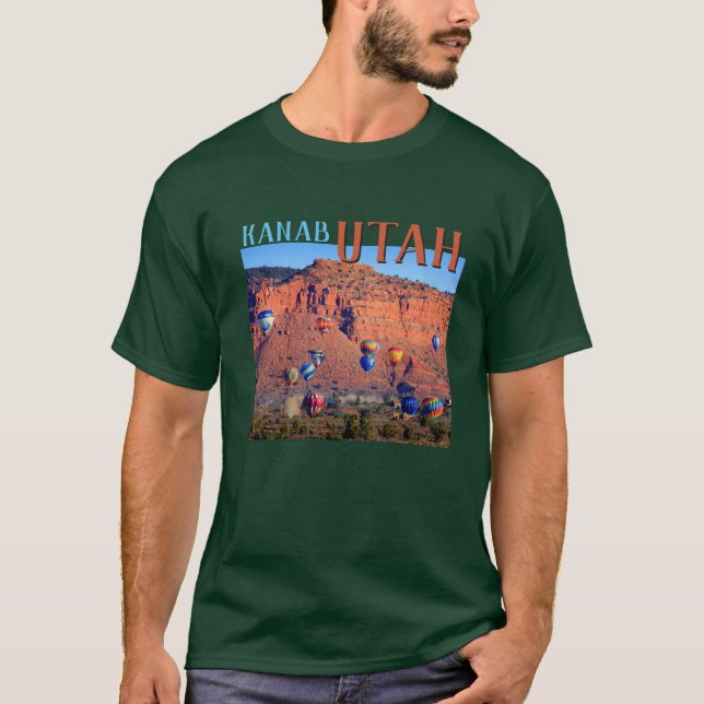 Kanab Utah luftballonggrönt T Shirt (Framsida)
