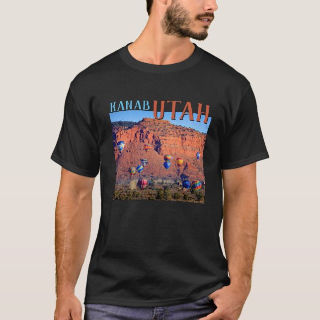 Kanab Utah luftballongsvart T Shirt (Framsida)