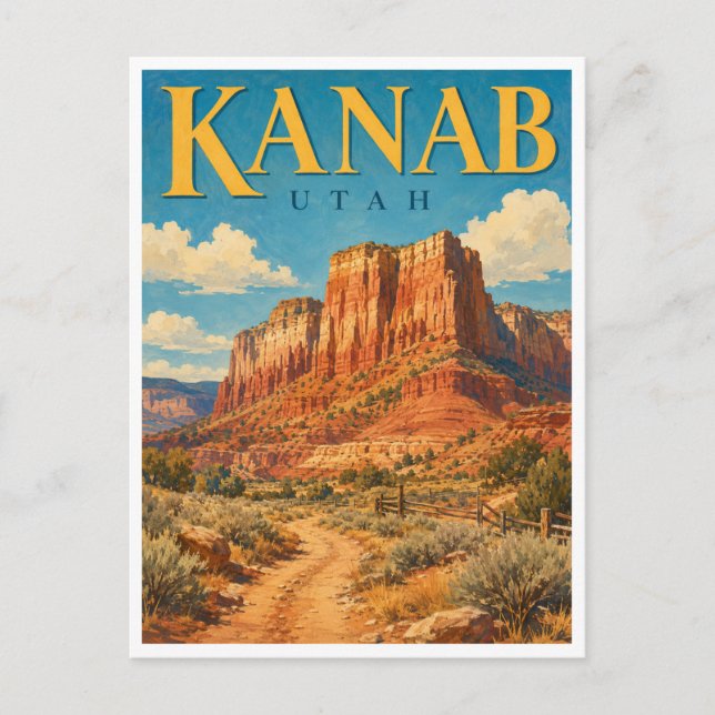 Kanab Utah Red Cliffs GeoSaga Vykort (Framsida)
