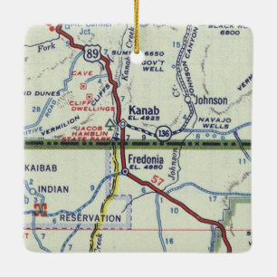 Kanab Utah Retro Karta Julgransprydnad Keramik