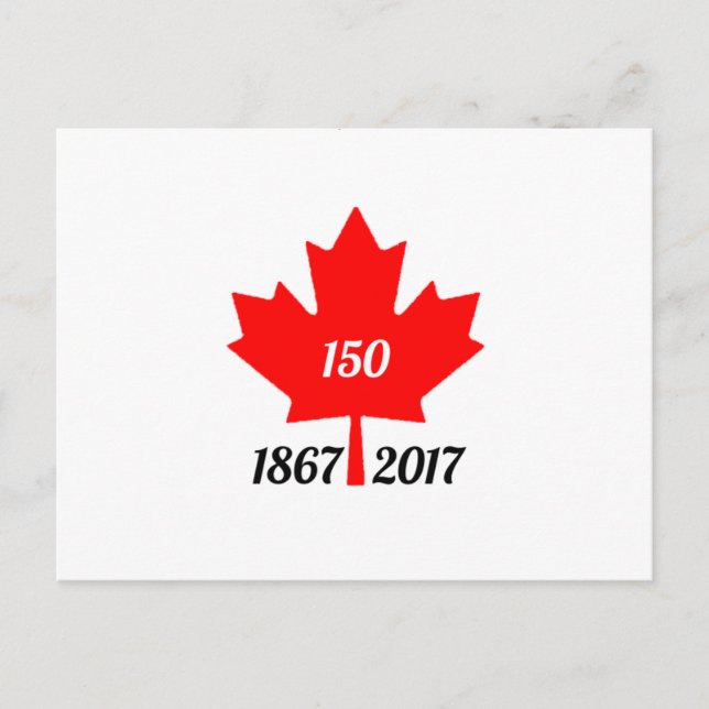 Kanada 150 år 2017, Maple löv Vykort (Framsida)