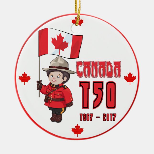 Kanada 150-årsdagen julgransprydnad keramik (Framsidan)