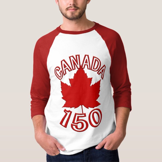 Kanada 150 Baseball Jersey Kanada 150 Shirts T Shirt (Framsida)