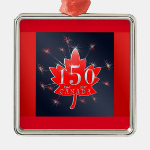 Kanada 150 födelsedag firandelönnlöv julgransprydnad metall