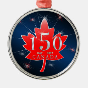 Kanada 150 födelsedag firandelönnlöv julgransprydnad metall