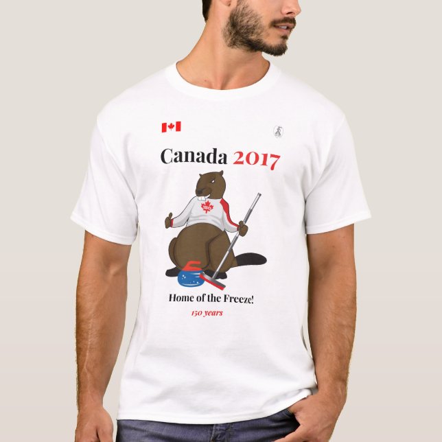 Kanada 150 i 2017 krullande frysning t-shirt (Framsida)