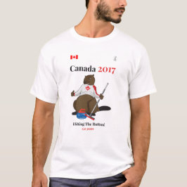 Kanada 150 i 2017 som krullar, knäppas tee shirt