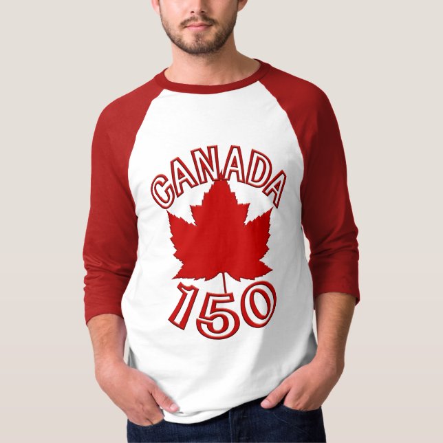 Kanada 150 Jersey Kanada Maple Löv Souvenir Shirt Tröja (Framsida)