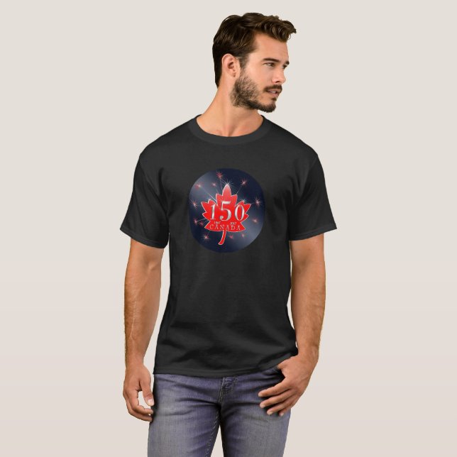 Kanada 150 jubileums- firandelönnlöv t-shirt (Hel framsida)