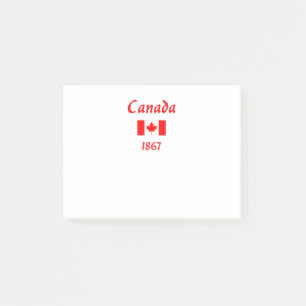 Kanada 1867 Old Balthazar Font Flagga Färg Post-it Block
