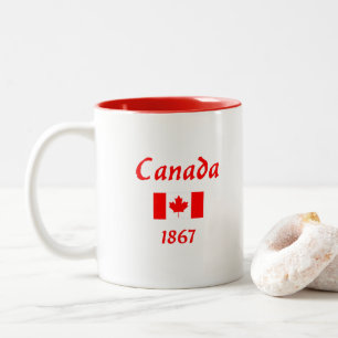 Kanada 1867 Old Balthazar Font Flagga Färg Två-Tonad Mugg