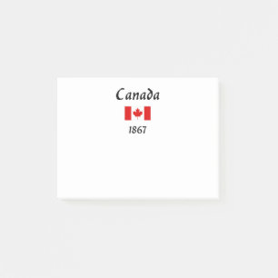 Kanada 1867 Old Balthazar Font Flagga Light-Färg Post-it Block
